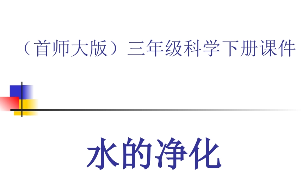 首师大小学科学三下《3.水的净化》PPT课件(1)【加微信公众号 jiaoxuewuyou 九折优惠qq 1119139686】.ppt
