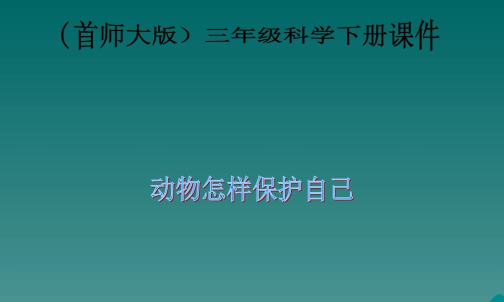首师大小学科学三下《10.动物怎样保护自己》PPT课件(3)【加微信公众号 jiaoxuewuyou 九折优惠qq 1119139686】.ppt