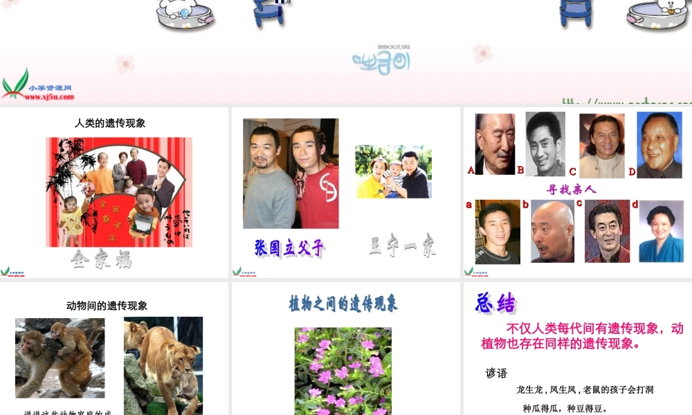 苏教小学科学六下《2.1．生物的遗传现象》PPT课件(3)【加微信公众号 jiaoxuewuyou 九折优惠qq 1119139686】.ppt