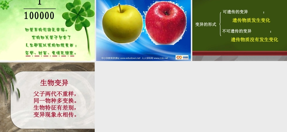 苏教小学科学六下《2.2．生物的变异现象》PPT课件(2)【加微信公众号 jiaoxuewuyou 九折优惠qq 1119139686】.ppt