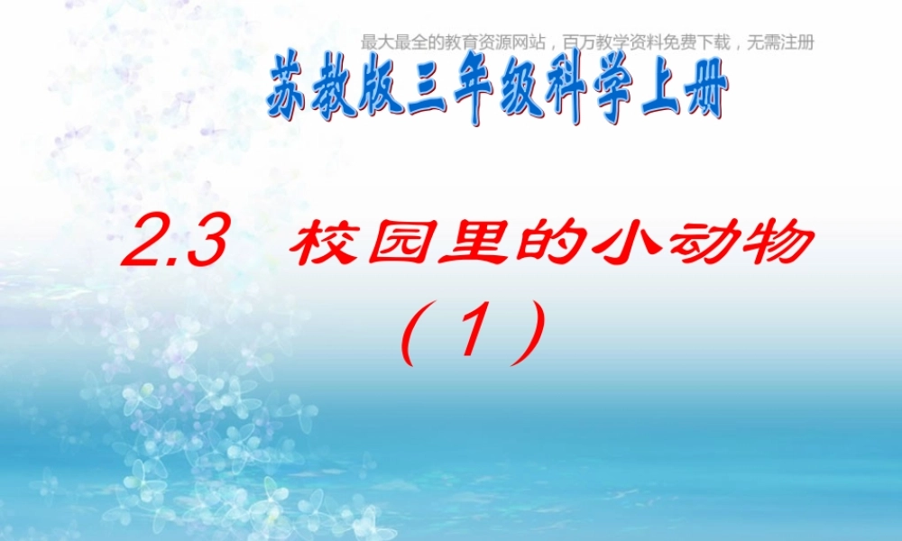 苏教小学科学三上《05校园里的小动物》PPT课件(7)【加微信公众号 jiaoxuewuyou 九折优惠qq 1119139686】.ppt