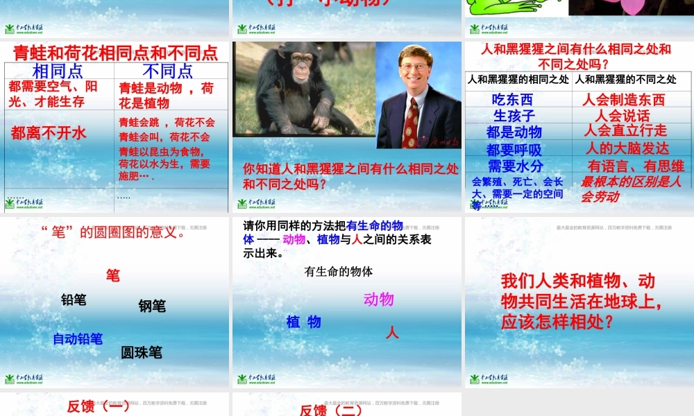 苏教小学科学三上《06动物、植物、人》PPT课件(2)【加微信公众号 jiaoxuewuyou 九折优惠qq 1119139686】.ppt