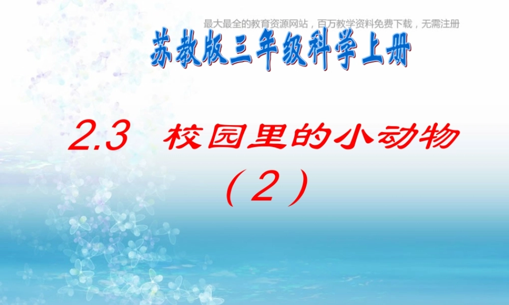 苏教小学科学三上《05校园里的小动物》PPT课件(6)【加微信公众号 jiaoxuewuyou 九折优惠qq 1119139686】.ppt