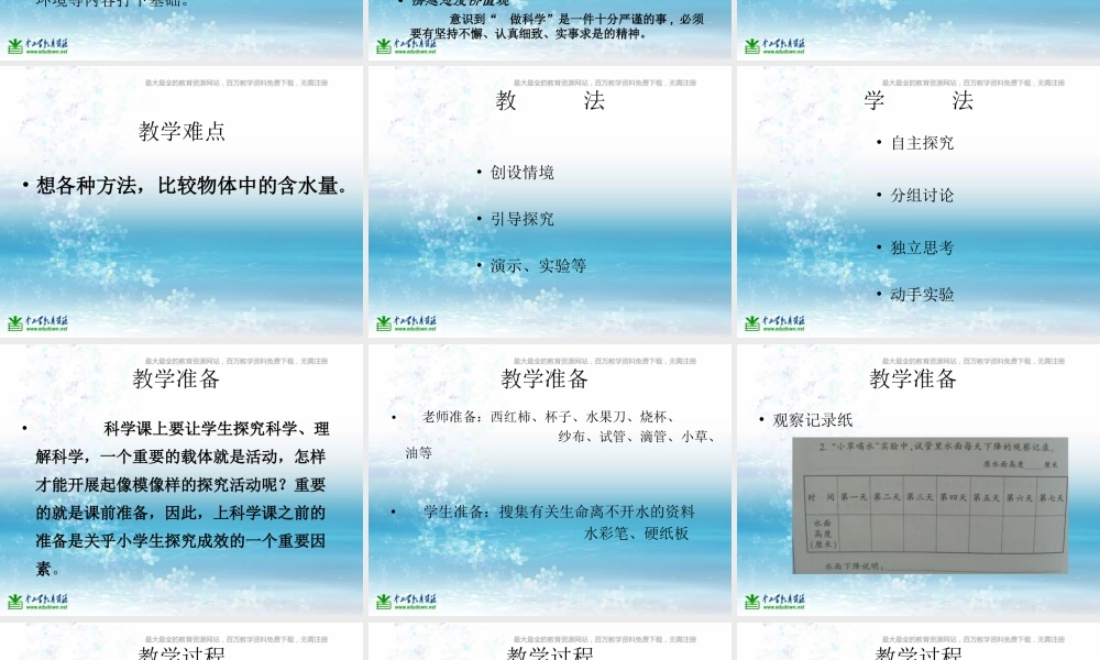 苏教小学科学三上《07生命离不开水》PPT课件(1)【加微信公众号 jiaoxuewuyou 九折优惠qq 1119139686】.ppt