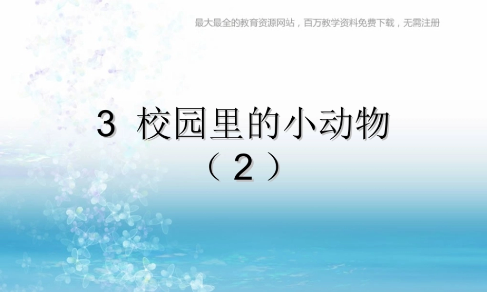 苏教小学科学三上《05校园里的小动物》PPT课件(5)【加微信公众号 jiaoxuewuyou 九折优惠qq 1119139686】.ppt