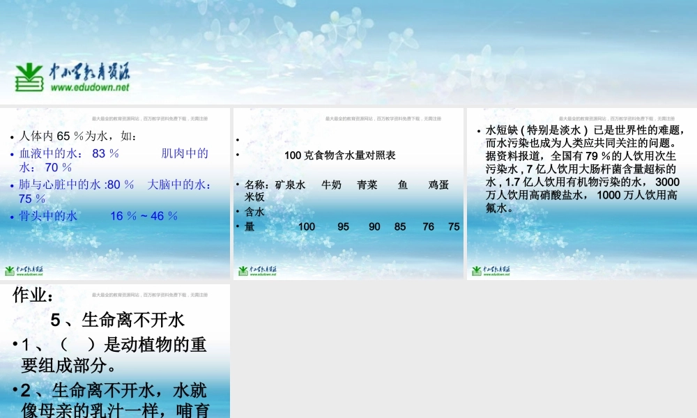 苏教小学科学三上《07生命离不开水》PPT课件(4)【加微信公众号 jiaoxuewuyou 九折优惠qq 1119139686】.ppt