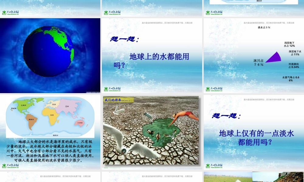 苏教小学科学三上《10地球上的水》PPT课件(1)【加微信公众号 jiaoxuewuyou 九折优惠qq 1119139686】.ppt