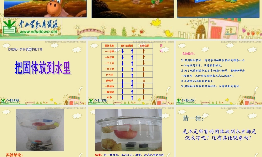 苏教小学科学三下《3.2．把固体放到水里》PPT课件(4)【加微信公众号 jiaoxuewuyou 九折优惠qq 1119139686】.ppt