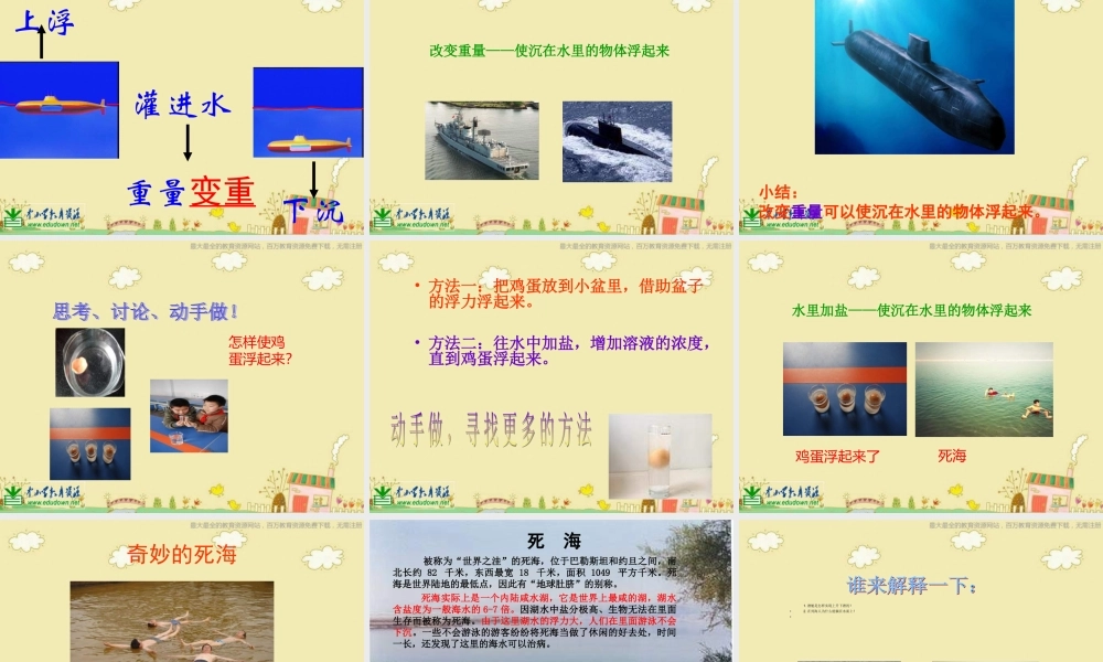苏教小学科学三下《3.5．使沉在水里的物体浮起来》PPT课件(4)【加微信公众号 jiaoxuewuyou 九折优惠qq 1119139686】.ppt
