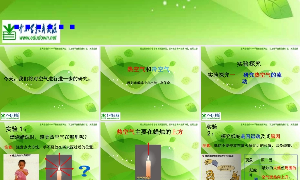 苏教小学科学四上《1.2．热空气和冷空气》PPT课件(1)【加微信公众号 jiaoxuewuyou 九折优惠qq 1119139686】.ppt