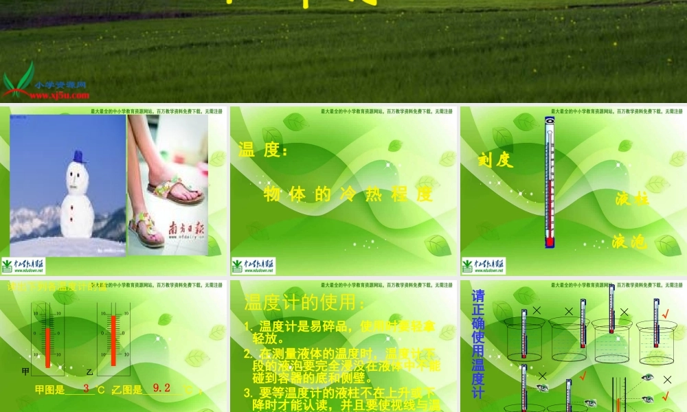 苏教小学科学四上《2.1．冷热与温度》PPT课件(5)【加微信公众号 jiaoxuewuyou 九折优惠qq 1119139686】.ppt