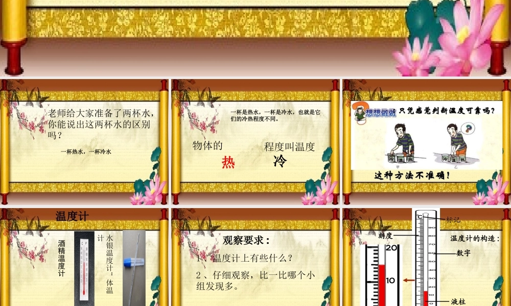 苏教小学科学四上《2.1．冷热与温度》PPT课件(2)【加微信公众号 jiaoxuewuyou 九折优惠qq 1119139686】.ppt