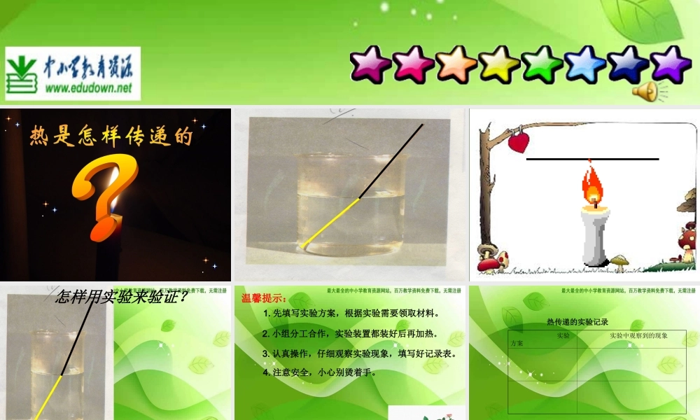 苏教小学科学四上《2.2．热的传递》PPT课件(3)【加微信公众号 jiaoxuewuyou 九折优惠qq 1119139686】.ppt