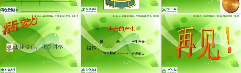 苏教小学科学四上《3.1．声音的产生》PPT课件(2)【加微信公众号 jiaoxuewuyou 九折优惠qq 1119139686】.ppt