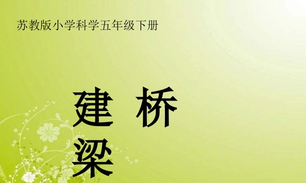 苏教小学科学五下《2.3．建桥梁》PPT课件(4)【加微信公众号 jiaoxuewuyou 九折优惠qq 1119139686】.ppt