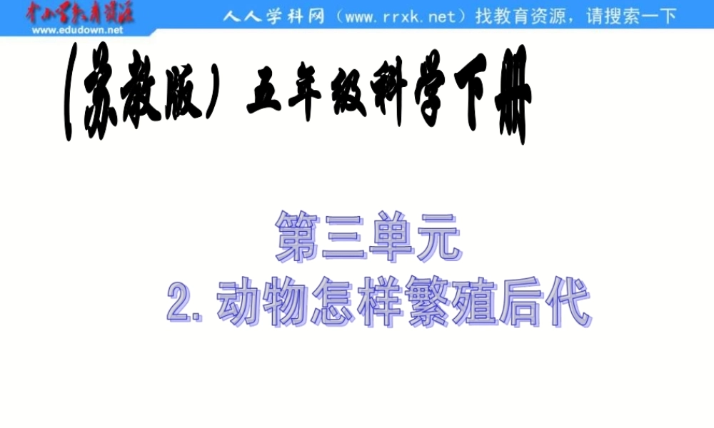 苏教小学科学五下《3.2．动物怎样繁殖后代》PPT课件(1)【加微信公众号 jiaoxuewuyou 九折优惠qq 1119139686】.ppt