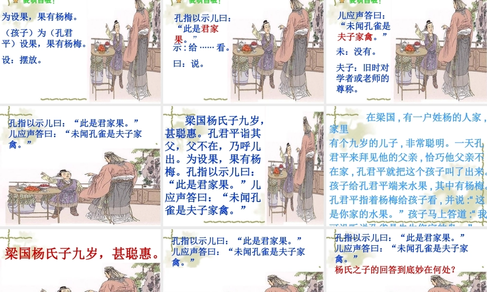 语文五年级下人教新课标3.10《杨氏之子》课件2.ppt