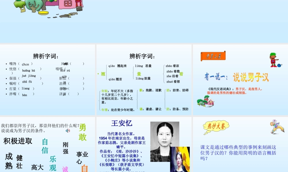 语文五年级下人教新课标选读6《我们家的男子汉》课件3.ppt