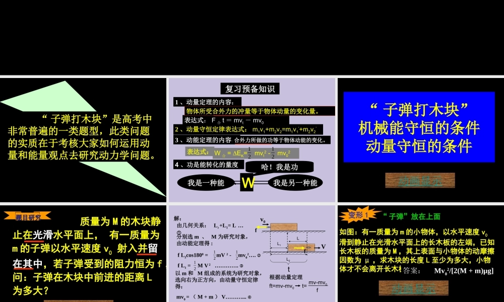 ‘子弹打木块“专题.ppt