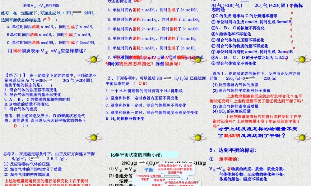 【淘宝：日出教育】高中化学课件必修二《第二章 第三节 化学反应速率和限度第二课时》.ppt
