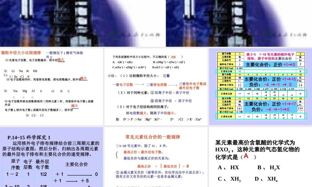 【淘宝：日出教育】高中化学课件必修二《第一章 第二节 元素周期律（第2课时）》.ppt