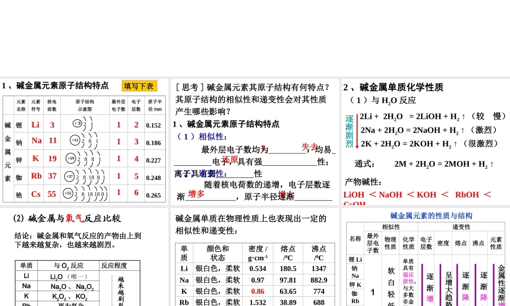 【淘宝：日出教育】高中化学课件必修二《第一章 第一节 元素周期表-碱金属和卤素 课时3》.ppt