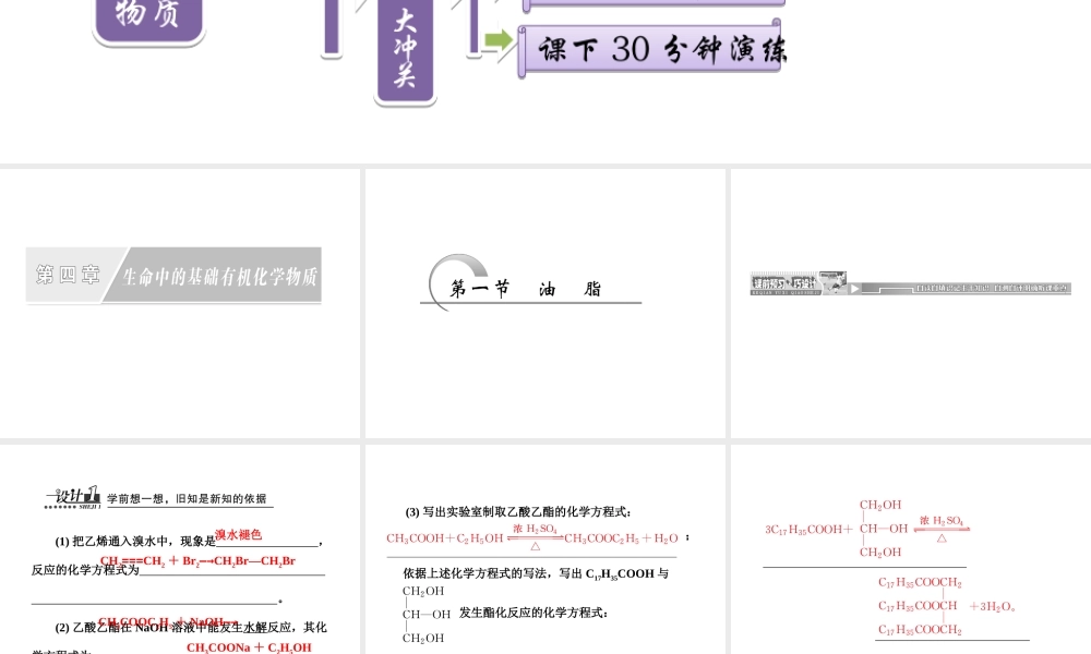 【推荐】人教版高中化学选修五 4.1 油脂第1课时（课件1） .ppt