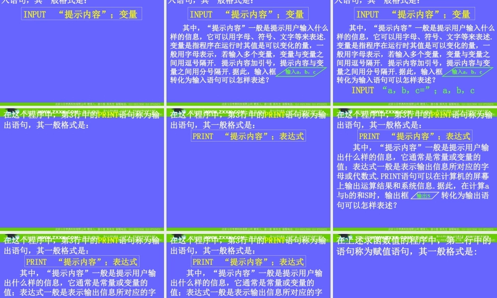 1.2.1 输入、输出、赋值语句.ppt