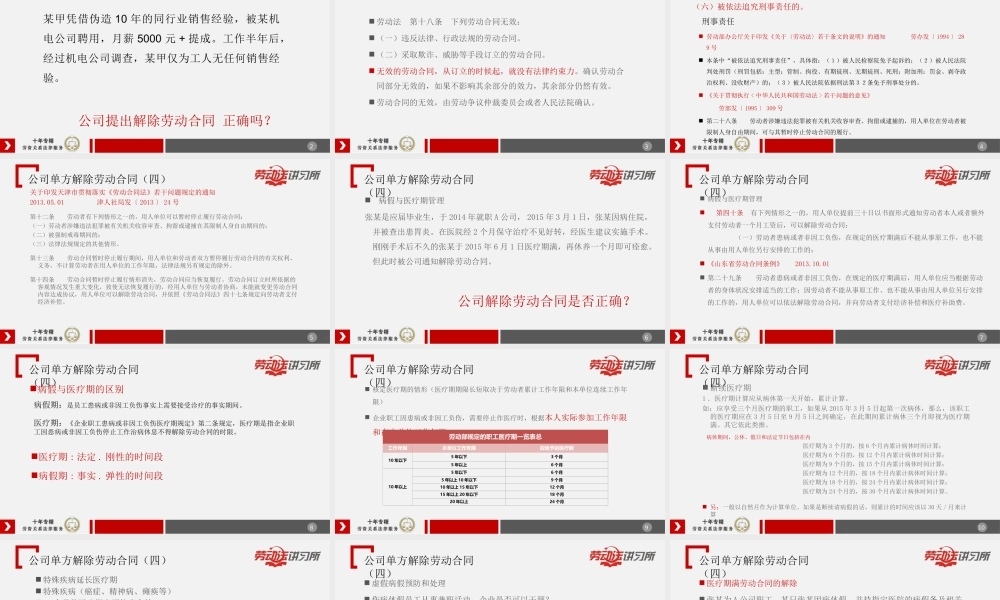 11.10公司单方解除劳动合同（四）.ppt