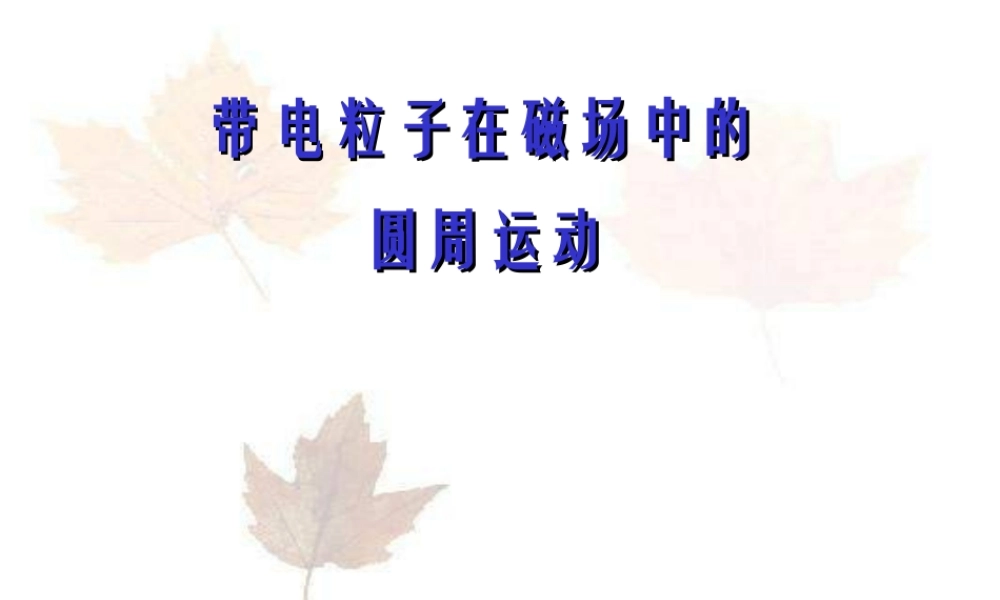 035.带电粒子在磁场中的圆周运动(上)(1).ppt