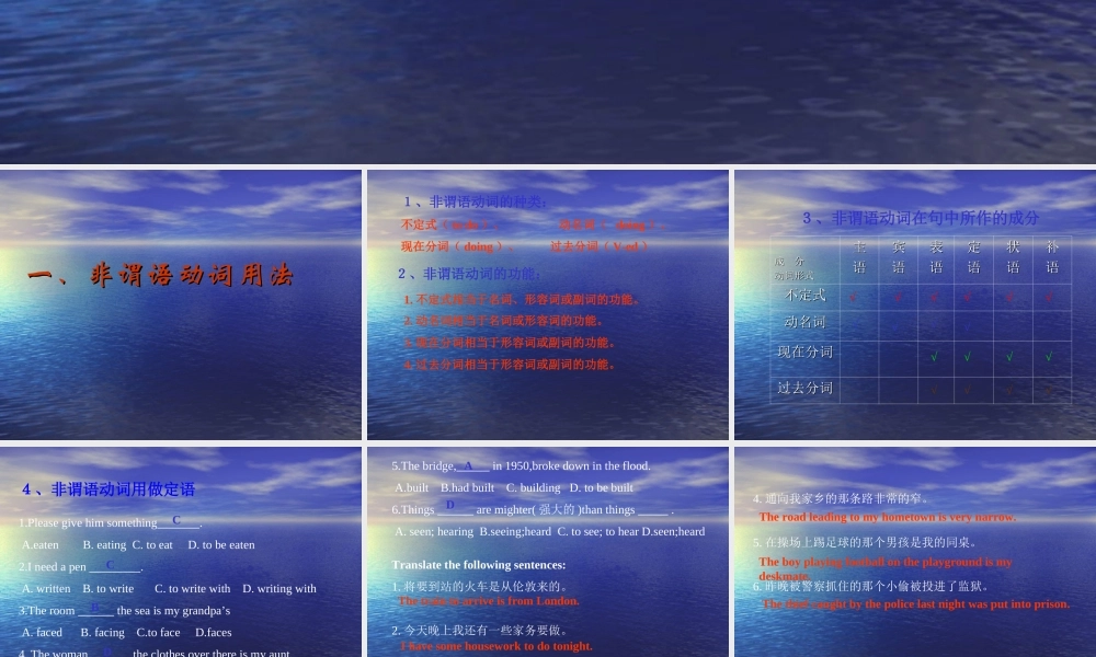 2014高考英语语法专题复习 课件11《非谓语动词用法与考点预测》.ppt