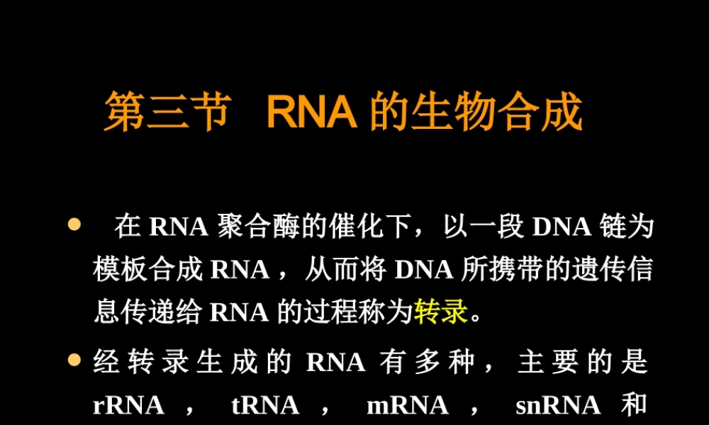 biosynthesis of RNARNA的生物合成.ppt