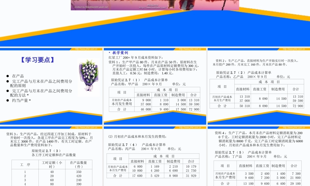 第07章 完工产品与在产品之间费用的分配.ppt