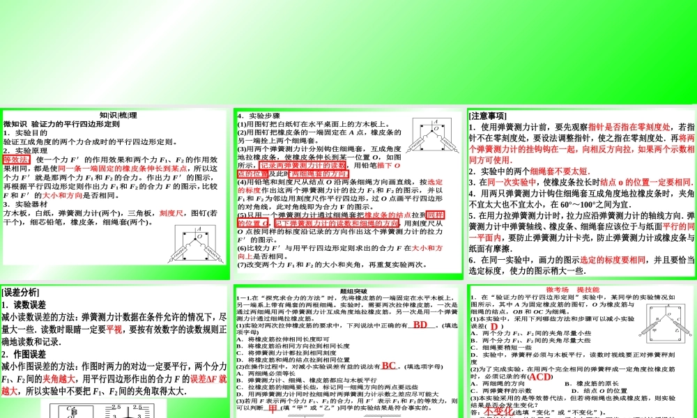 第五讲验证力的平行四边形定则.ppt