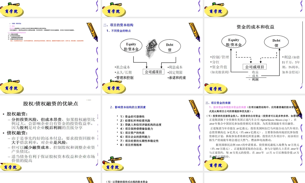 第五章 项目融资的资金结构.PPT