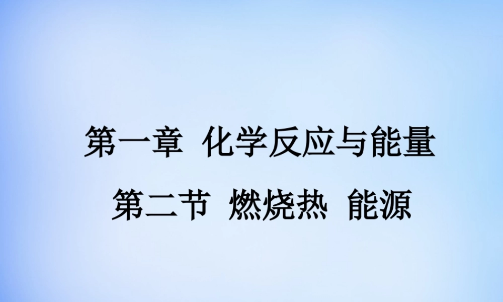高中化学 1.2《燃烧热 能源》课件2 新人教版选修4.ppt