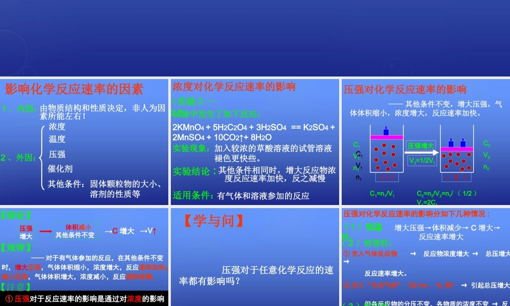 高中化学 2.2《影响化学反应速率的因素》课件2 新人教版选修4.ppt