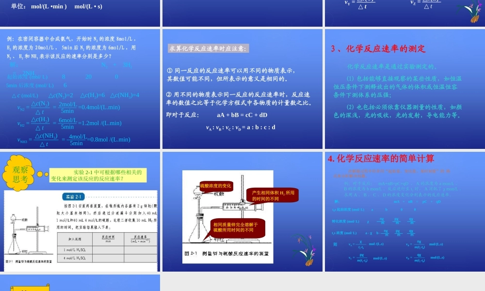 高中化学 2.1《化学反应速率》课件2 新人教版选修4.ppt
