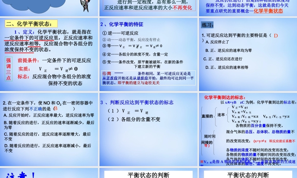 高中化学 2.3《化学平衡》课件1 新人教版选修4.ppt