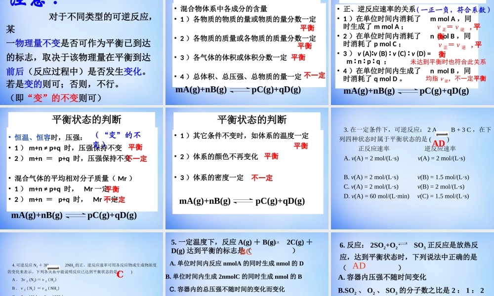 高中化学 2.3《化学平衡》课件1 新人教版选修4.ppt
