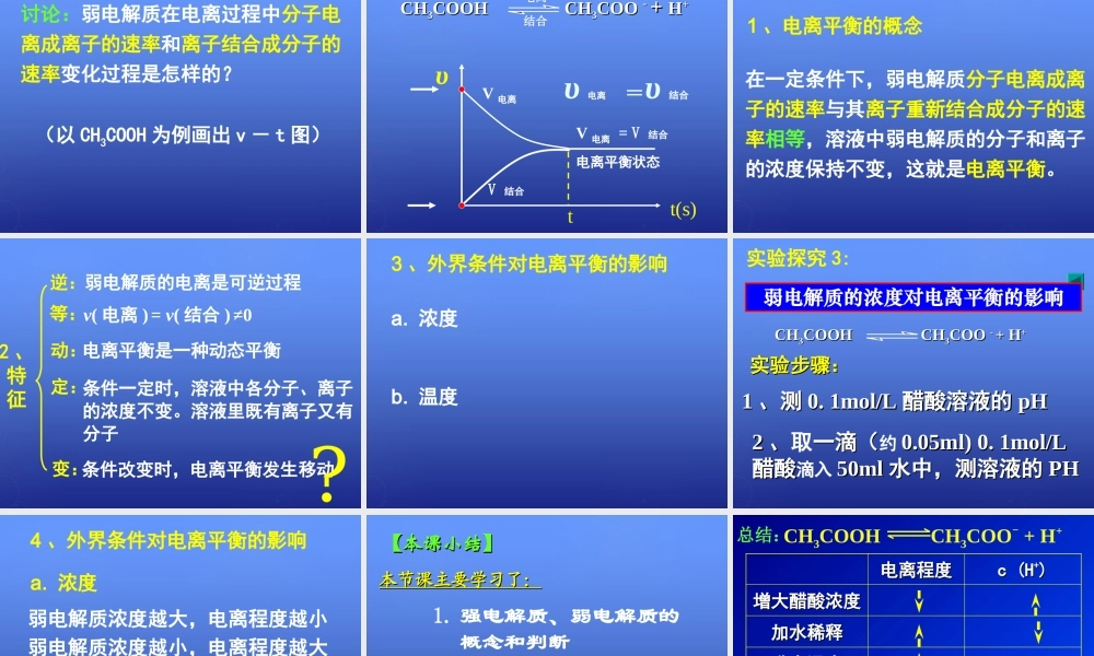 高中化学 3.1《弱电解质的电离》课件2 新人教版选修4.ppt