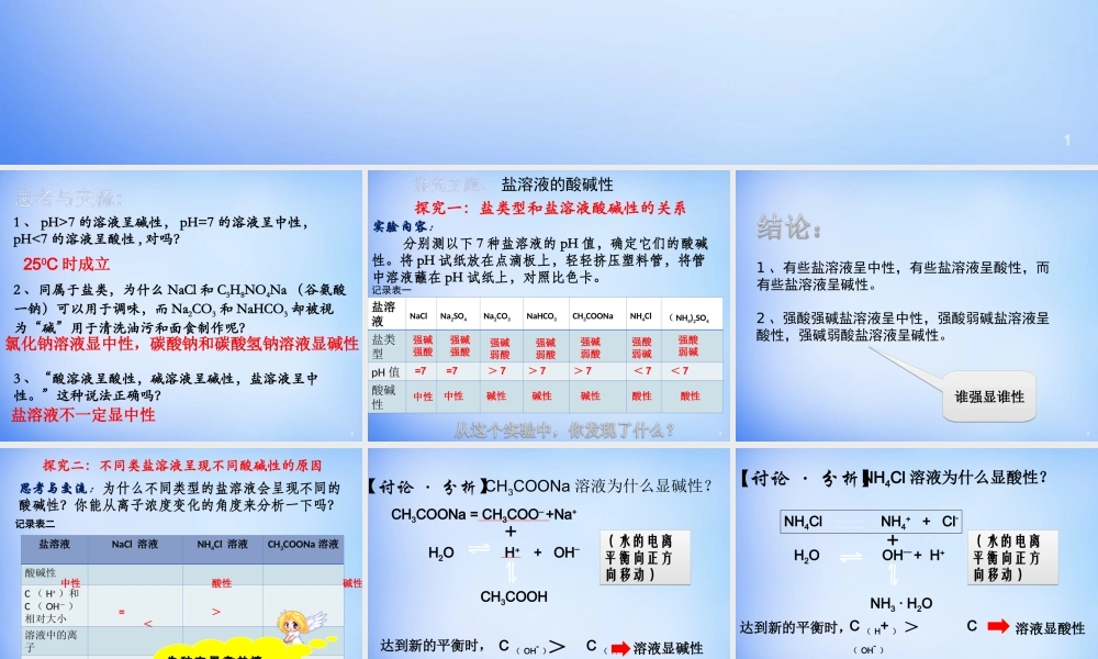 高中化学 3.3《盐类的水解》课件2 新人教版选修4.ppt