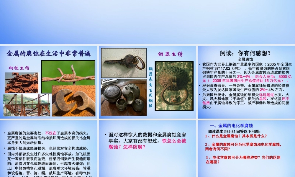 高中化学 4.4《金属的电化学腐蚀与防护》课件1 新人教版选修4.ppt