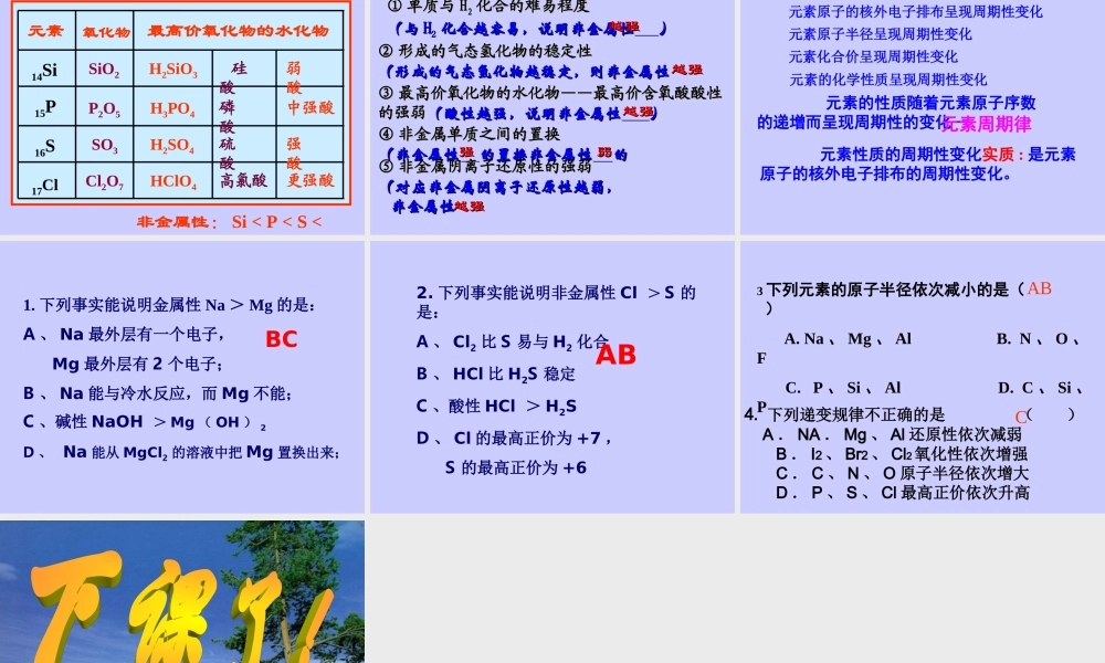 高中化学课件必修二《第一章 第二节 元素周期律（第2课时）》.ppt