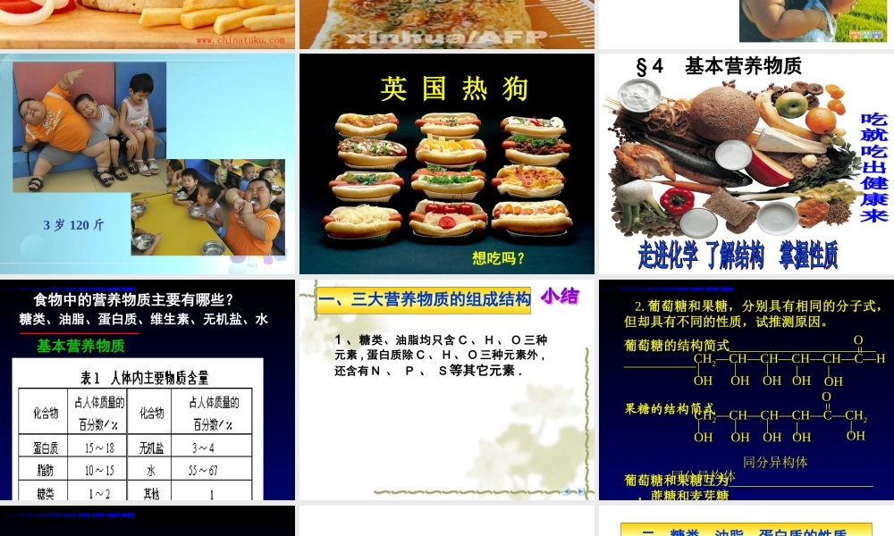 高中化学课件必修二《第三章 第四节 基本的营养物质》（共39张PPT）.ppt