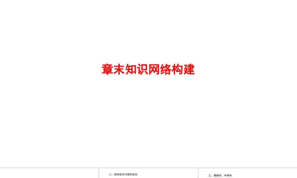 高中化学人教版选修四（课件）第一章 化学反应与能量 章末知识网络构建.ppt