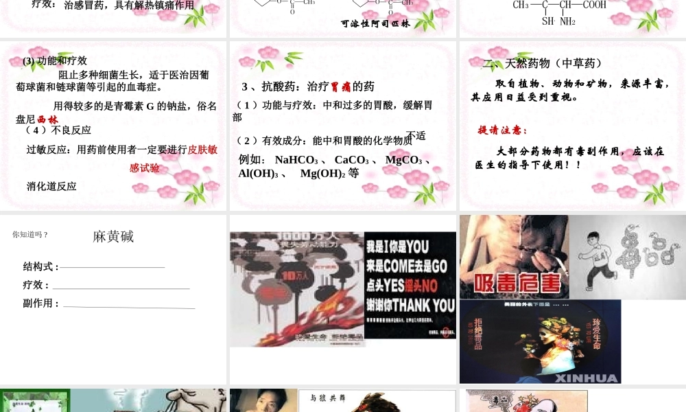 高中人教版化学选修1课件：第2章 第二节 正确使用药物17张ppt.ppt