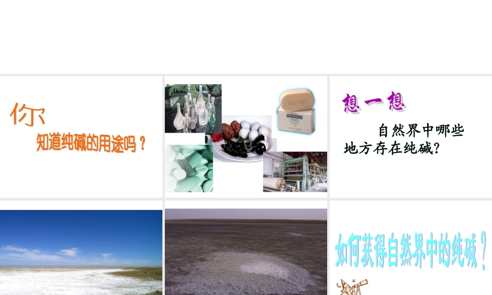 高中人教版化学选修2课件：第1单元 课题3 纯碱的生产16张ppt.ppt