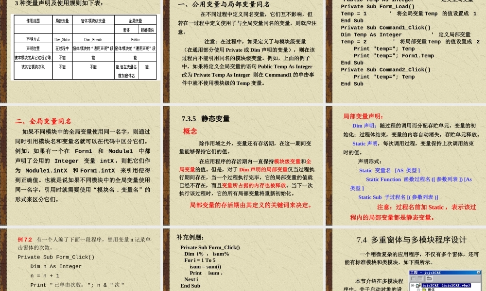 过程和变量的作用域.ppt