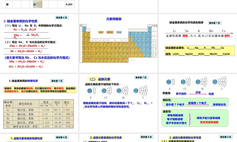 人教版高一化学必修二课件：1.1.2元素周期表第2课时 元素的性质与原子结构.ppt